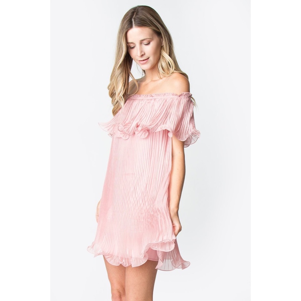 SUGARLIPS Patrice Pleated Off The Shoulder Dress